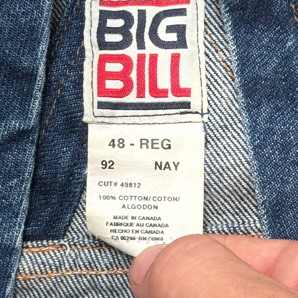 Big Bill Denim Bib Overalls Men's 48 Blue Distressed Workwear Dungarees Canada - Picture 11 of 13